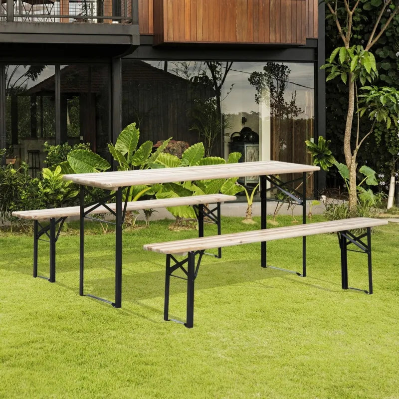 Portable Outdoor Folding Picnic Table and Bench Set