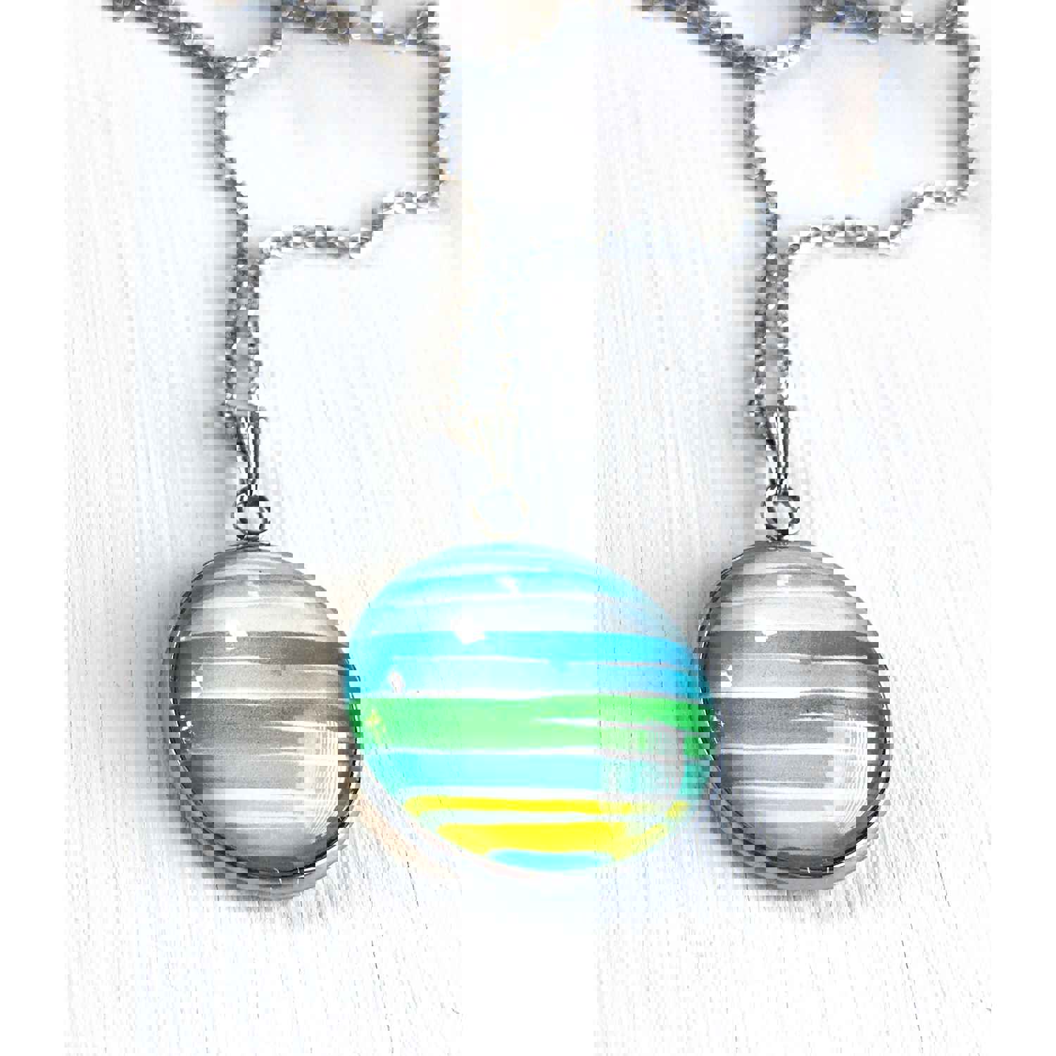 Handcrafted Watercolor Art Necklace