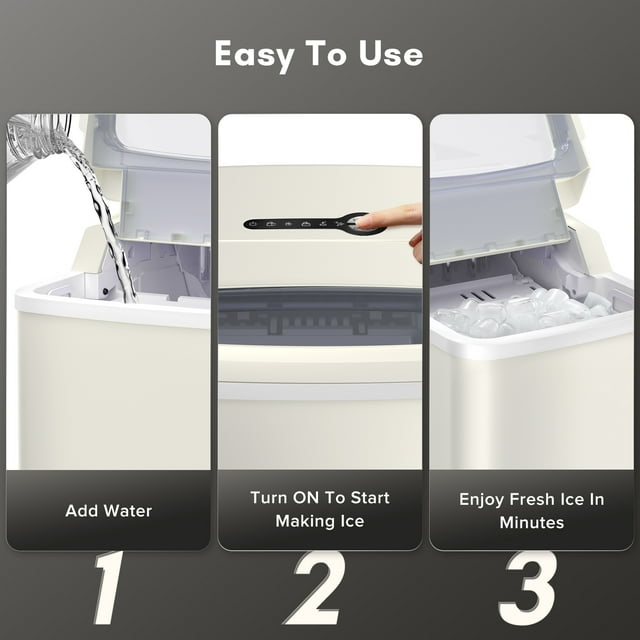 KISSAIR Compact Ice Maker - Efficient, Portable, and Stylish for Home & Office