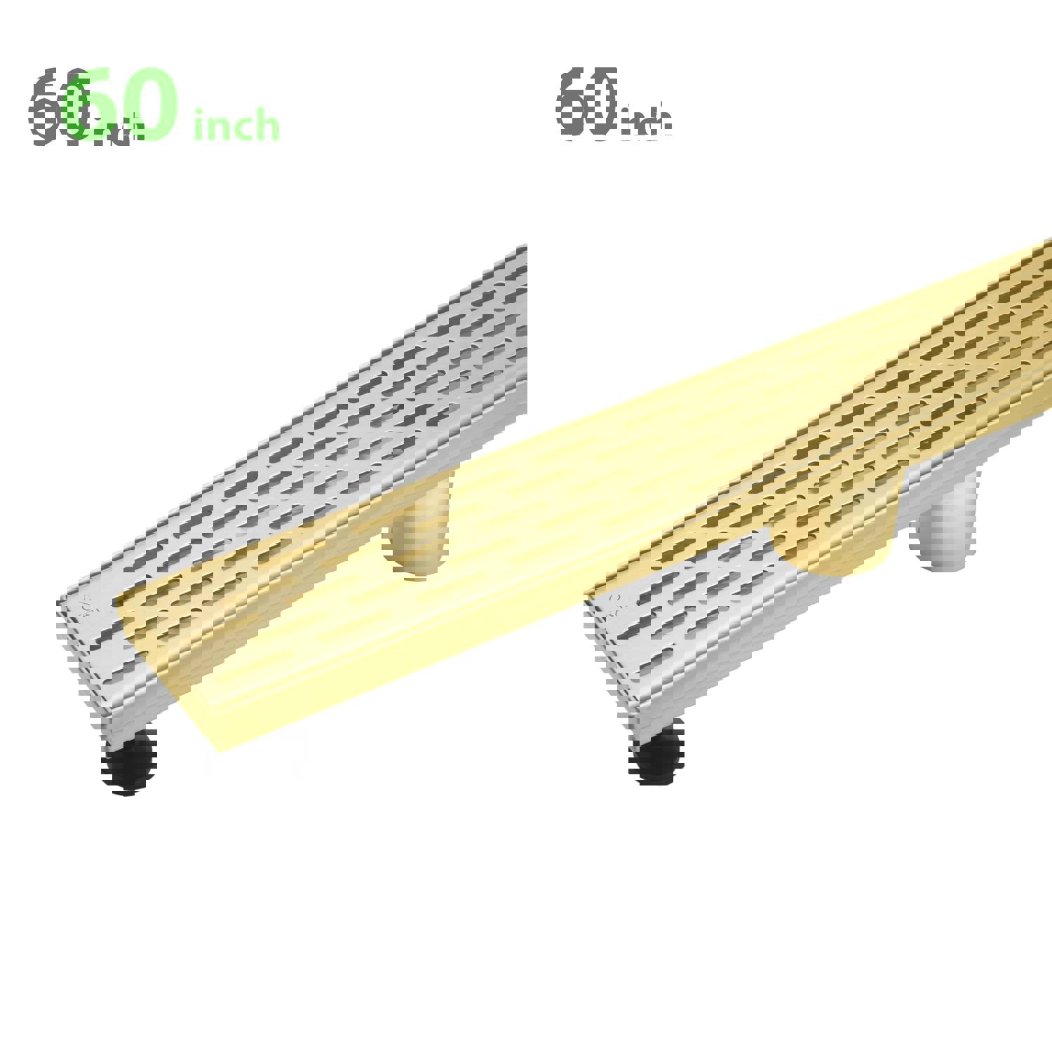 BAI 0523 Stainless Steel 60-inch Linear Shower Drain in Brushed Gold
