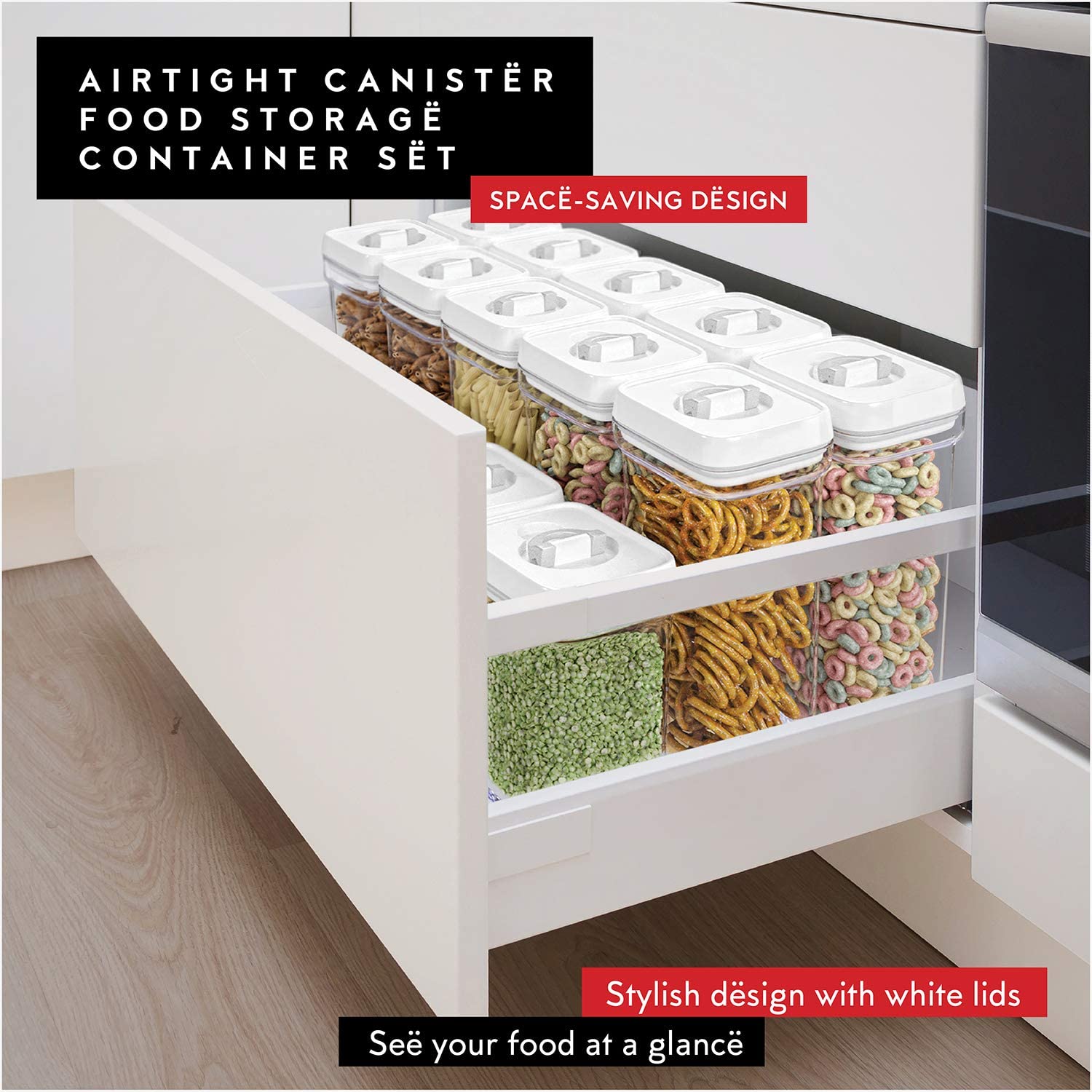 DWELLZA Medium Airtight Food Storage Canisters Set