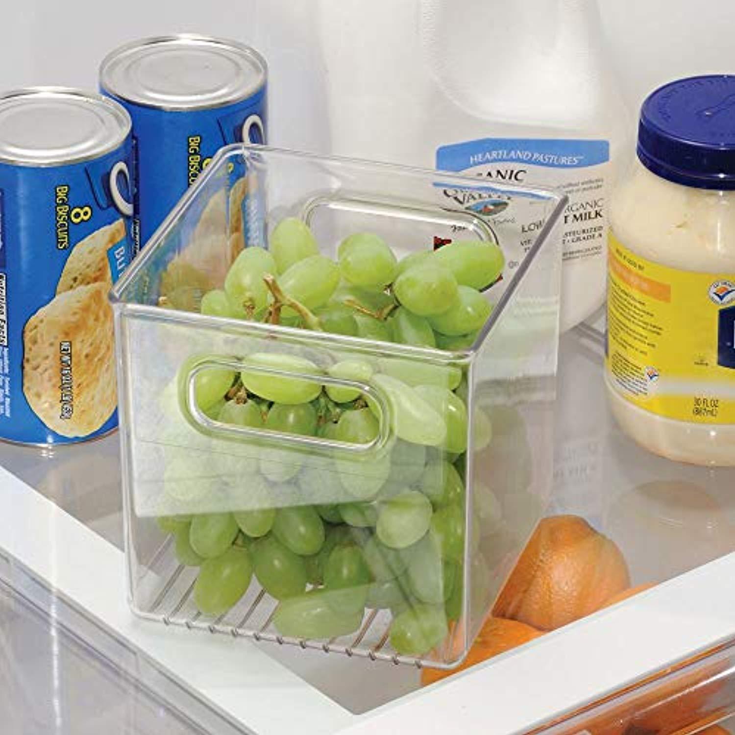 mDesign Large Capacity Clear Plastic Storage Bins with Handles - 2 Pack