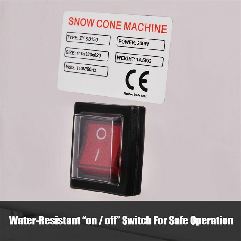 High-Capacity 200W Electric Snow Cone Machine with Dual Blades