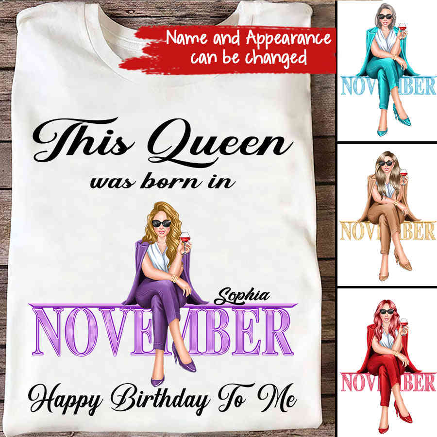 Stylish November Birthday Shirt for Women