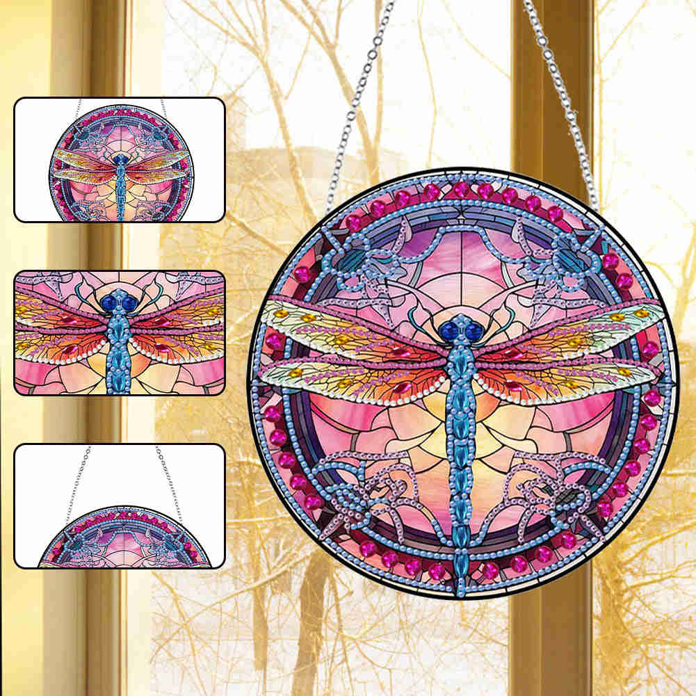 Stylish Dragonfly Acrylic Resin Diamond Art Pendant