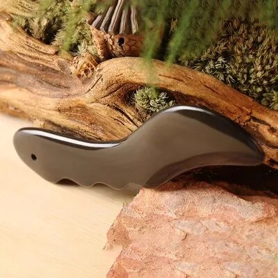 Black Bian Stone Gua Sha Massage Tool for Pain Relief and Relaxation