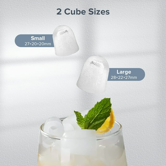Auseo Portable Ice Maker, Manual Bullet Ice Cubes, 26lbs/Day for Home/Office