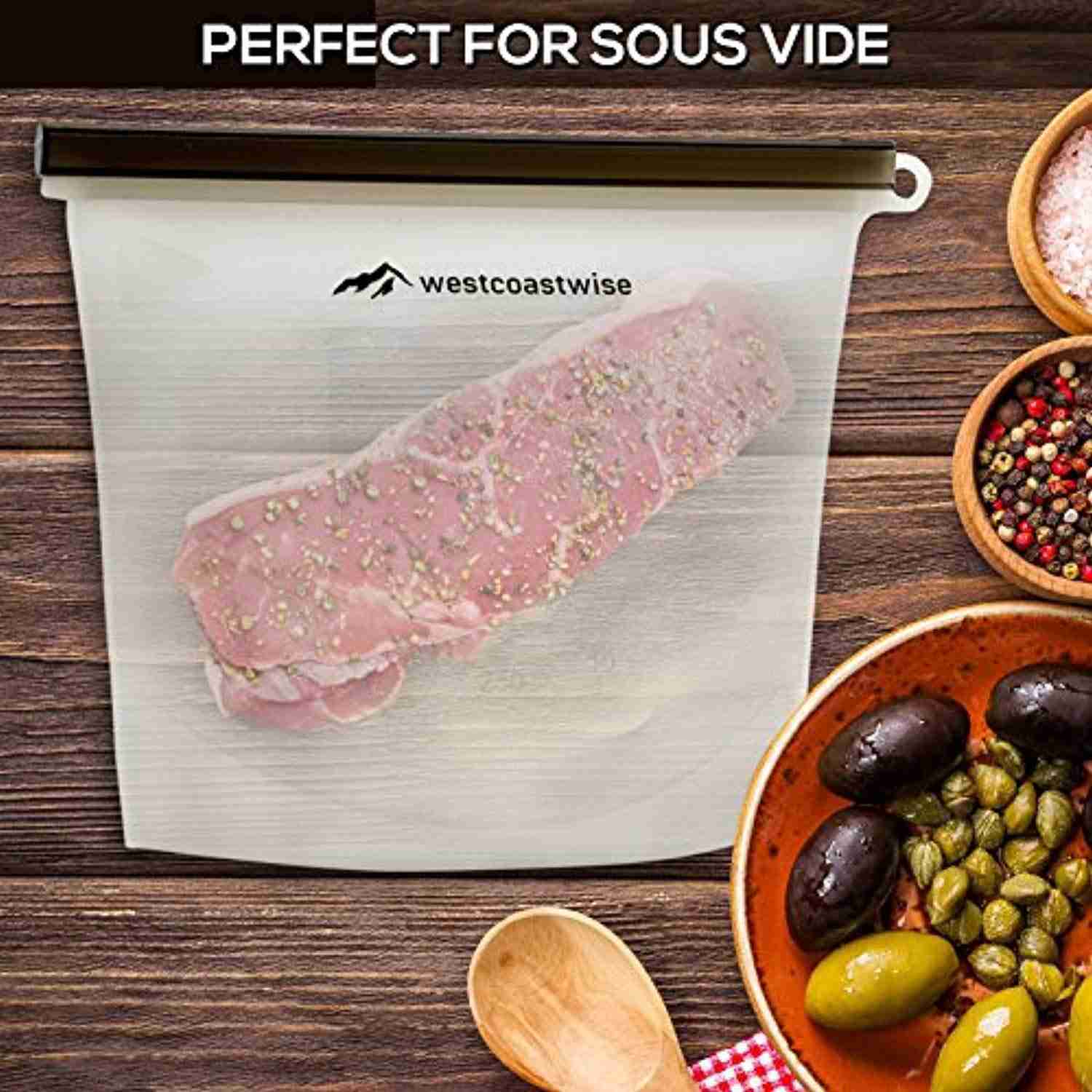WestCoastWise Silicone Food Storage Bags - 4-Pack, Versatile, Reusable, and BPA-Free