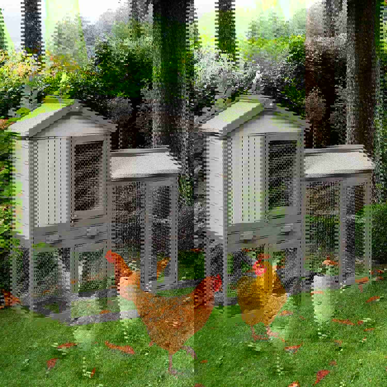 Gymax 58" Large Weatherproof Wooden Rabbit Hutch & Chicken Coop