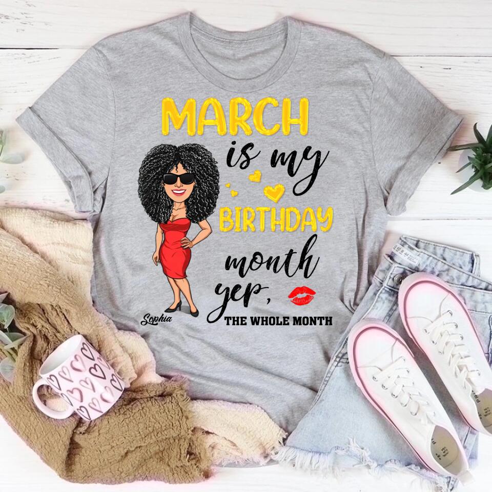 Elegant March Birthday Shirt for Queens