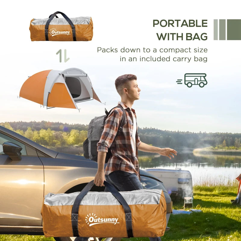 Outsunny 4-Person Waterproof and Sun-Blocking Camping Tent