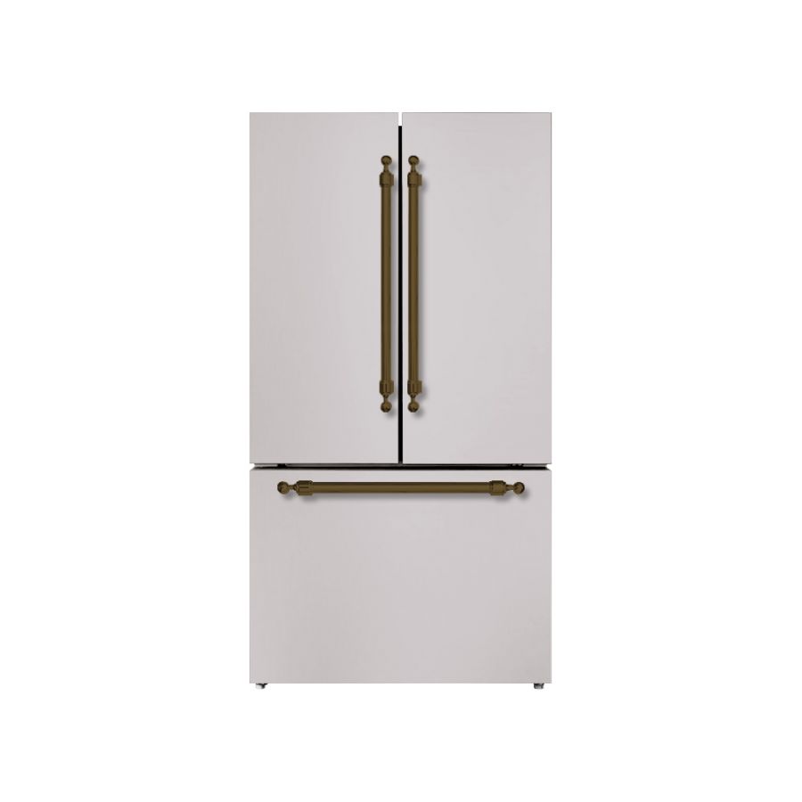 Hallman 36" French Door Refrigerator with Bottom Freezer and Automatic Ice Maker