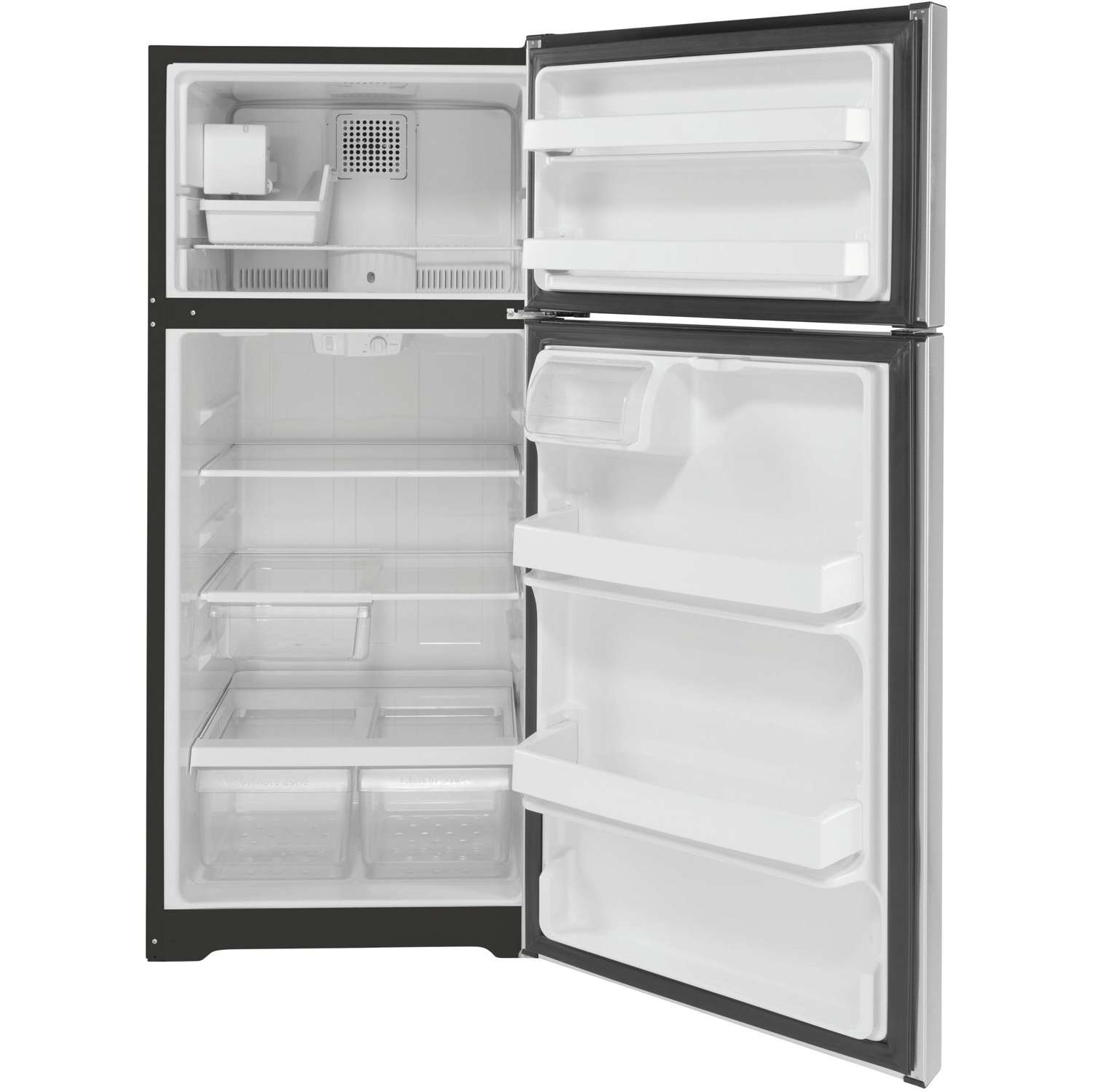 GE 28-inch Top Freezer Refrigerator with Internal Ice Maker | GIE17GSNRSS