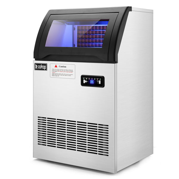 ZOKOP Stainless Steel Ice Maker Cube Machine, High-Capacity, Freestanding/Built-in