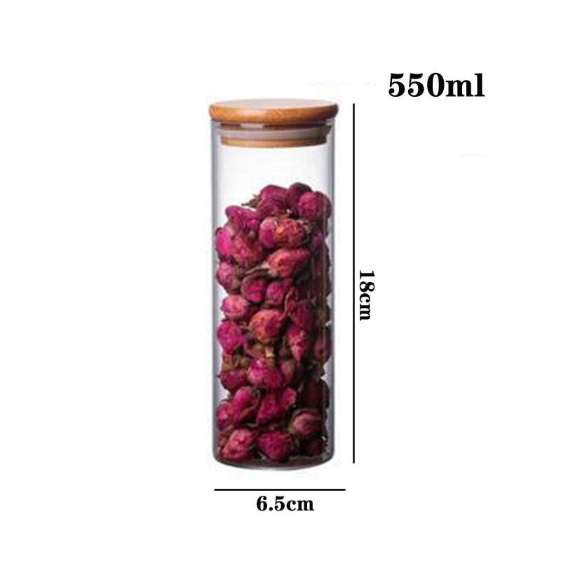 Eco-Friendly Bamboo Lid Glass Food Storage Container