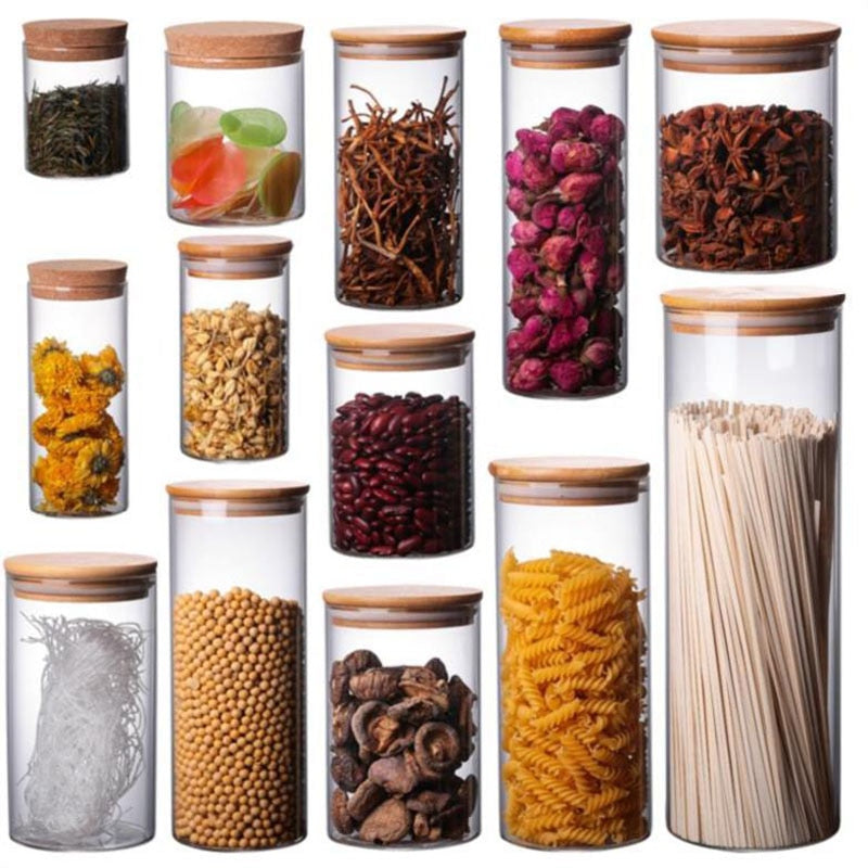 Eco-Friendly Bamboo Lid Glass Food Storage Container