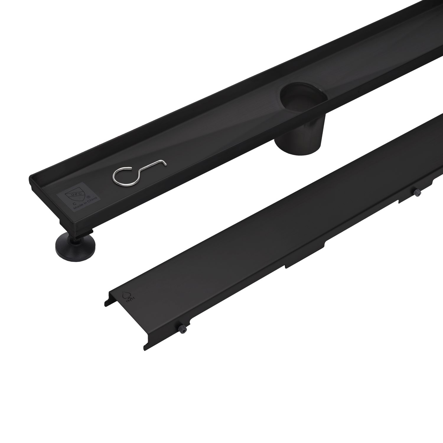 BAI 0507 Stainless Steel Linear Shower Drain, 24-inch Matte Black