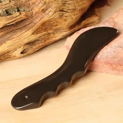 Black Bian Stone Gua Sha Massage Tool for Pain Relief and Relaxation