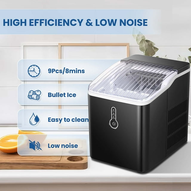 Auseo Portable Ice Maker, Compact Design for Home & Office