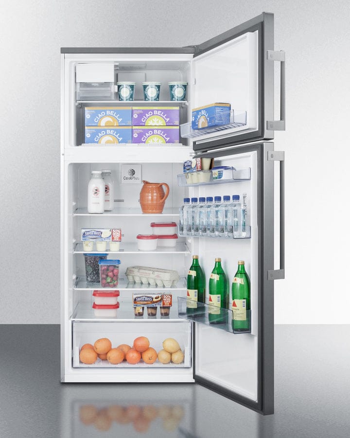 Summit 28" 12.6 cu. ft. Counter Depth Top Freezer Refrigerator with Ice Maker - Stainless Steel