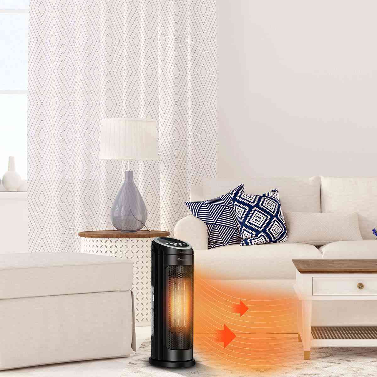 Whisper-Quiet Ceramic Tower Heater with Remote