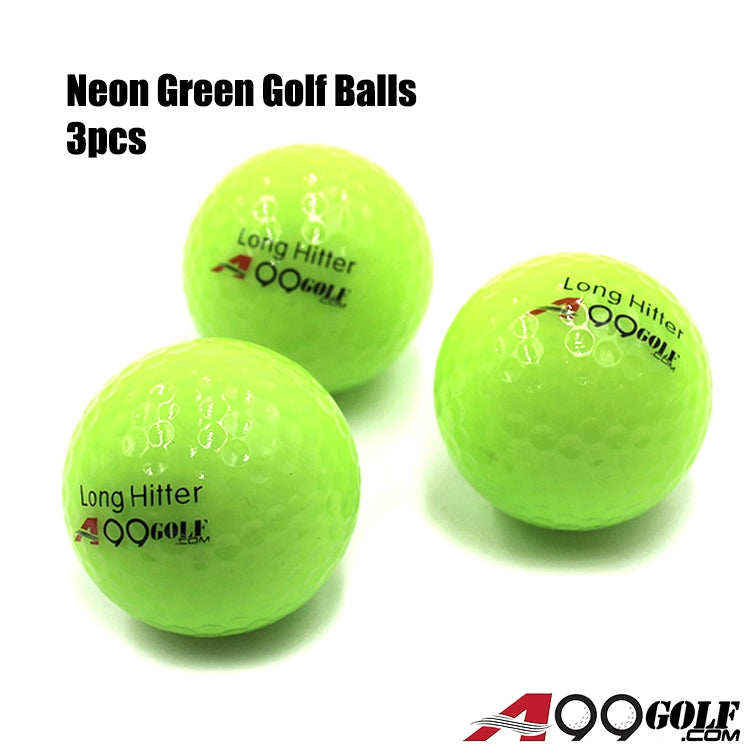 A99 Neon Green Golf Balls - 3 Pack for Indoor & Outdoor Play