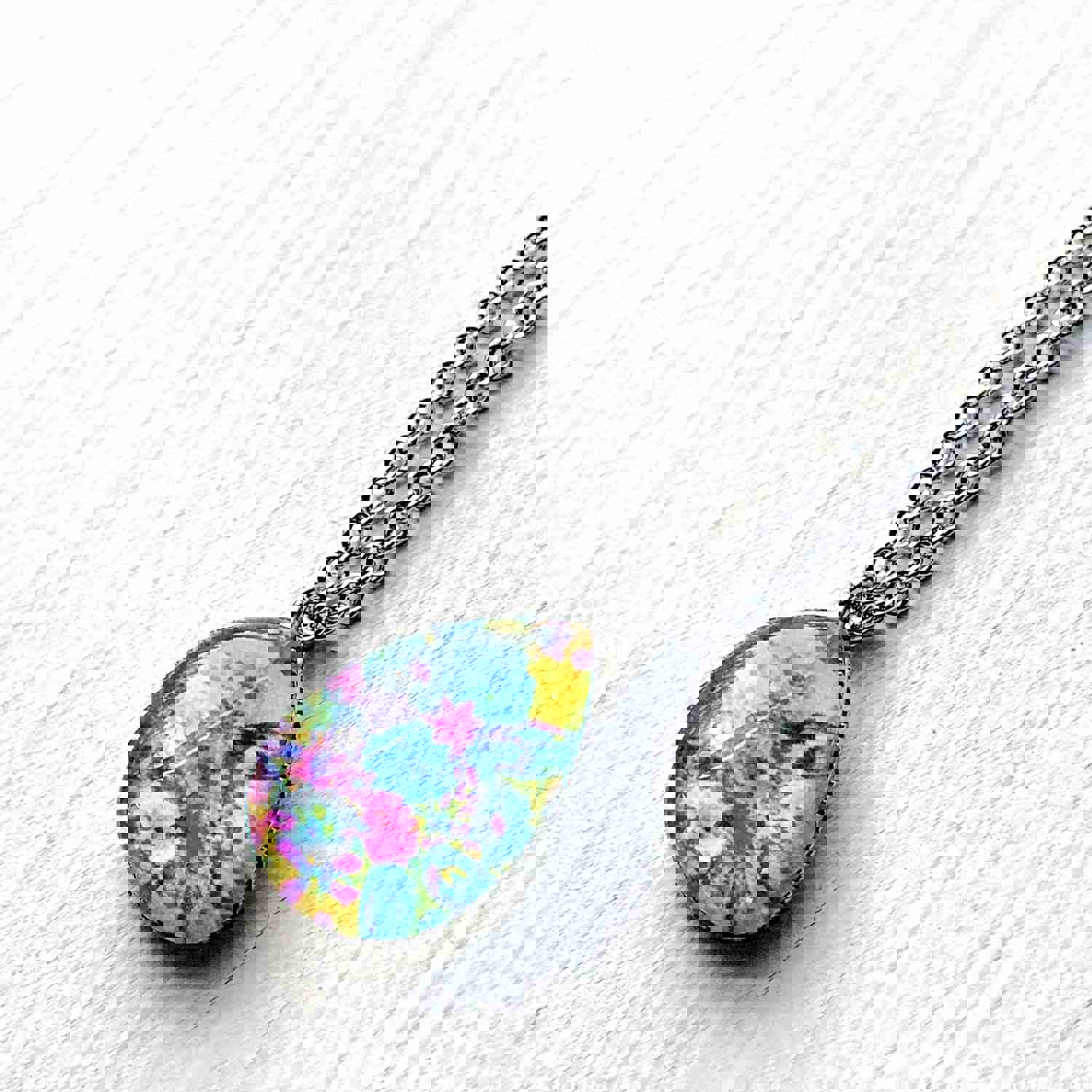Stylish Art-Inspired Stainless Steel Teardrop Necklace & Earring Set