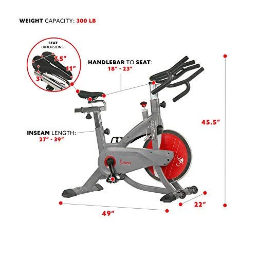 Sunny Health & Fitness AeroPro Indoor Cycling Exercise Bike - Grey SF-B1711