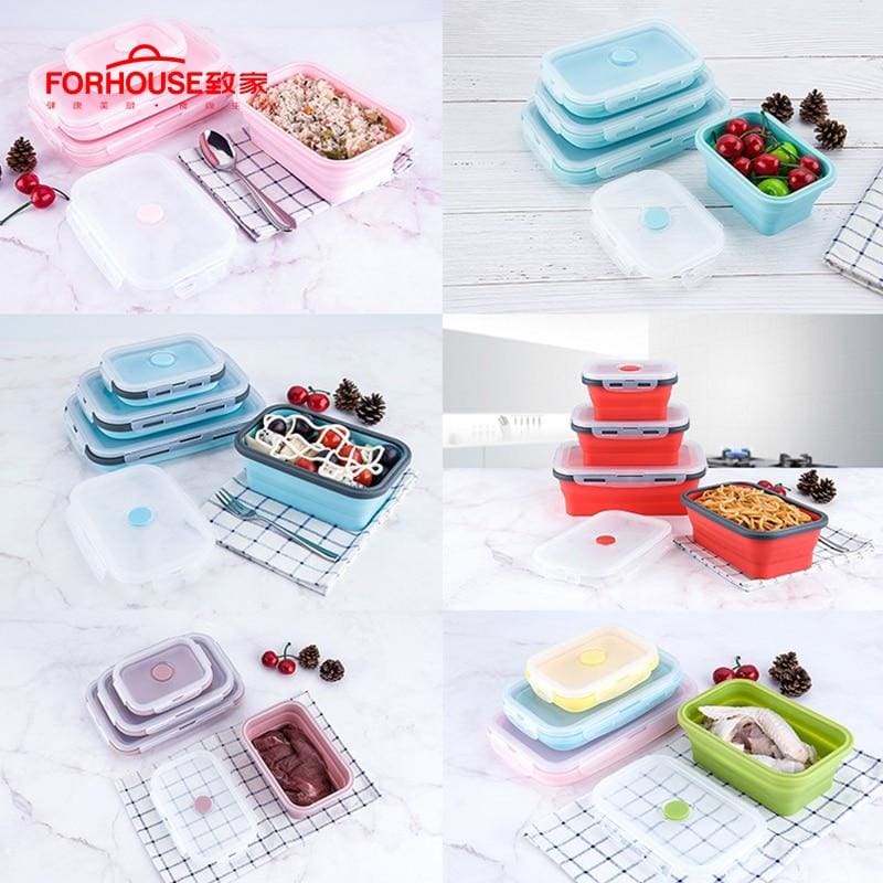 Premium Silicone Lunch Box - Foldable, Leakproof, and Microwavable