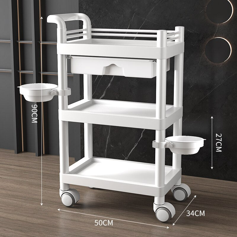 Professional Beauty Salon Trolley with Three Layers