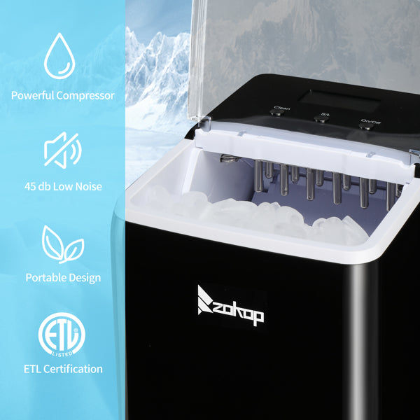 Portable Ice Maker Machine with Transparent Cover