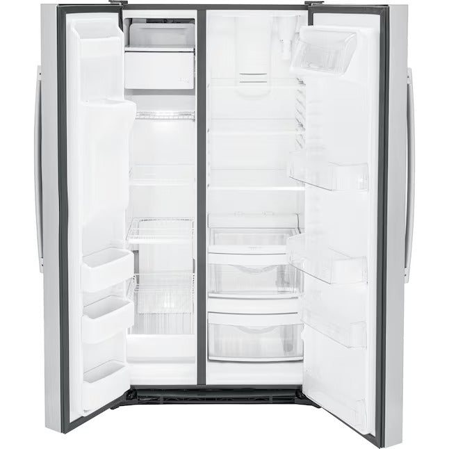 Refurbished GE 25.3 cu ft Side-by-Side Refrigerator with Ice Maker