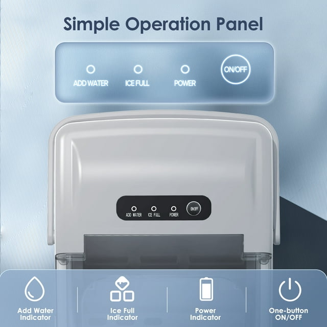 KISSAIR Compact Ice Maker - Fast, Portable, and Self-Cleaning for Home and Office