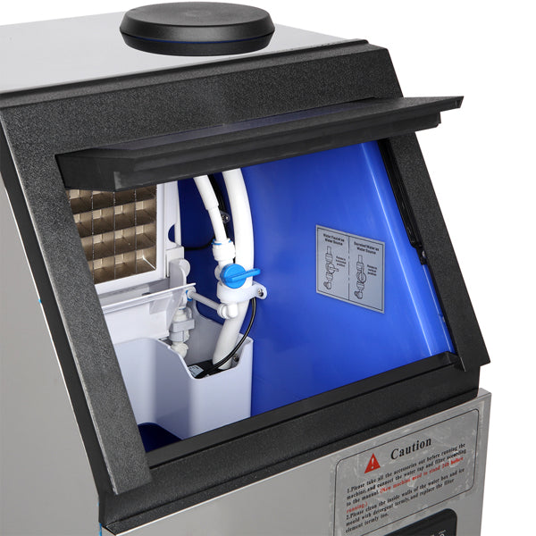 ZOKOP BY-70PF Stainless Steel Ice Maker - High-Capacity Cube Ice Machine