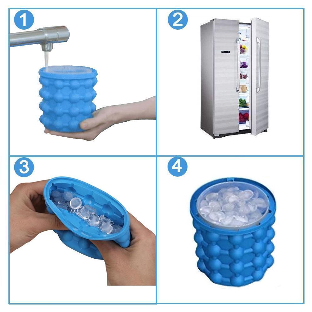 Space-Saving Double Chamber Ice Cube Maker