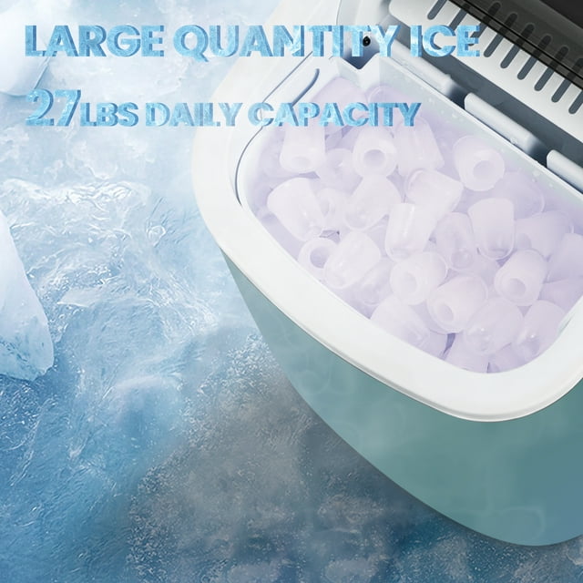 KISSAIR Portable Ice Maker, Quiet Operation, 26lbs/24h, Self-Cleaning