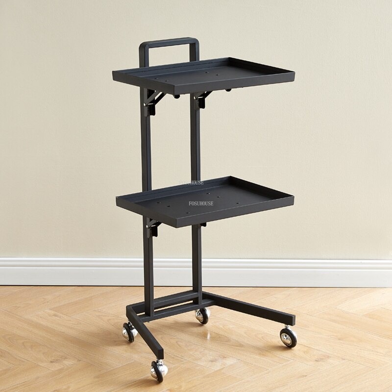 Stylish Stainless Steel Salon Trolley with Wheels for Beauty Professionals