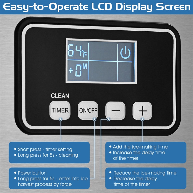 High-Capacity Split Commercial Ice Maker Machine with 198lbs Storage