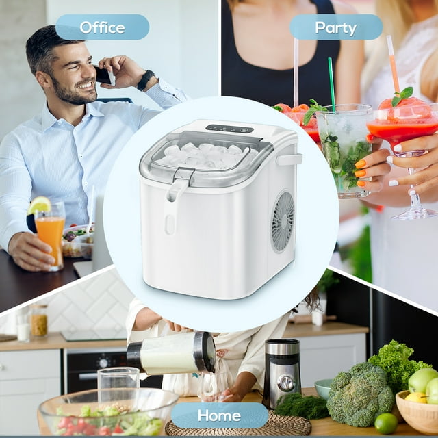 Auseo Portable Ice Maker, Fast and Efficient Countertop Machine