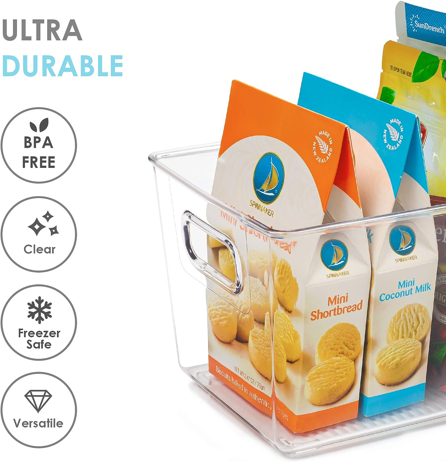 Utopia Kitchen Clear Plastic Storage Bins, 2-Piece Set for Efficient Home Organization