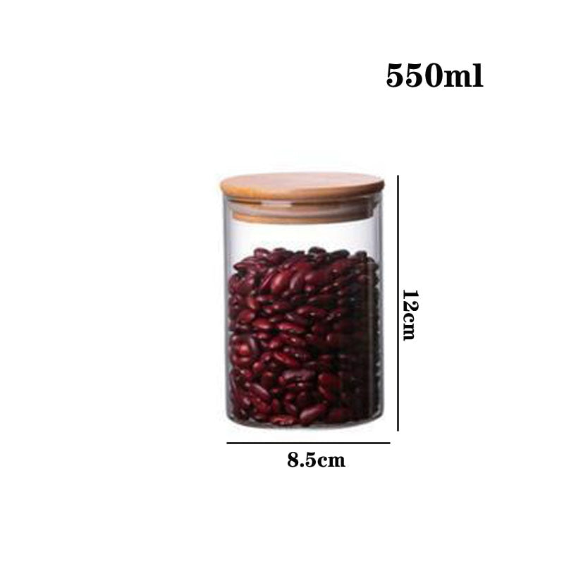 Eco-Friendly Bamboo Lid Glass Food Storage Container