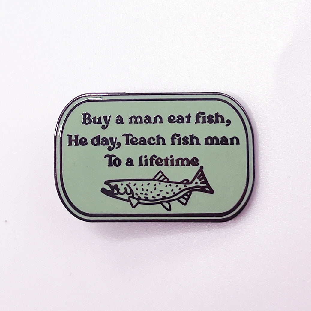 Man Eat Fish Hard Enamel Pin