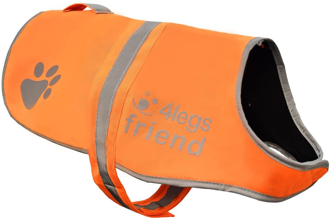 High-Visibility Orange Reflective Dog Vest for Safety
