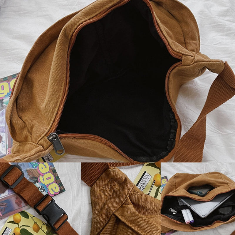 Unisex Canvas Hip-Hop Waist Bag for Outdoor and Street Style
