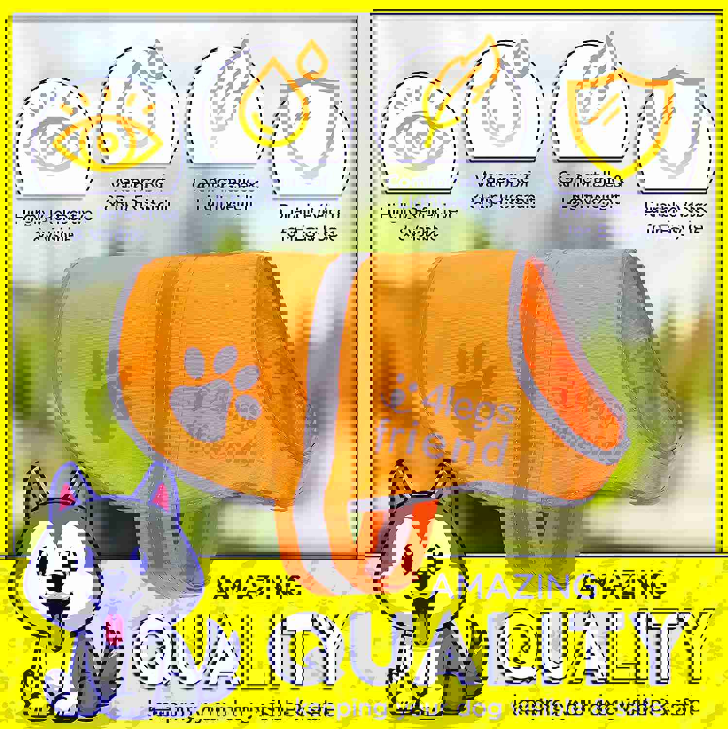 High Visibility Reflective Dog Vest for Enhanced Safety