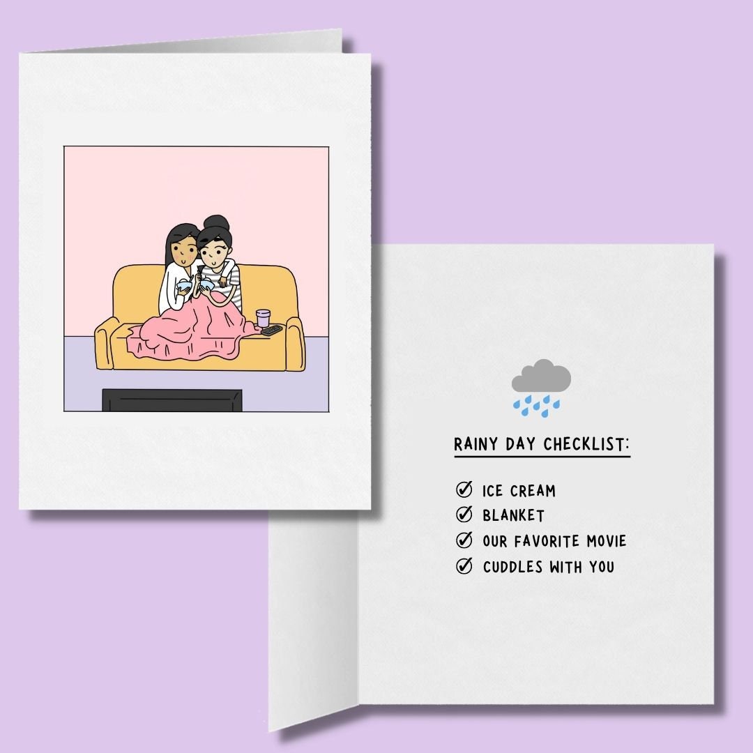 Cozy Love Moments | Lesbian Anniversary Card for Special Days