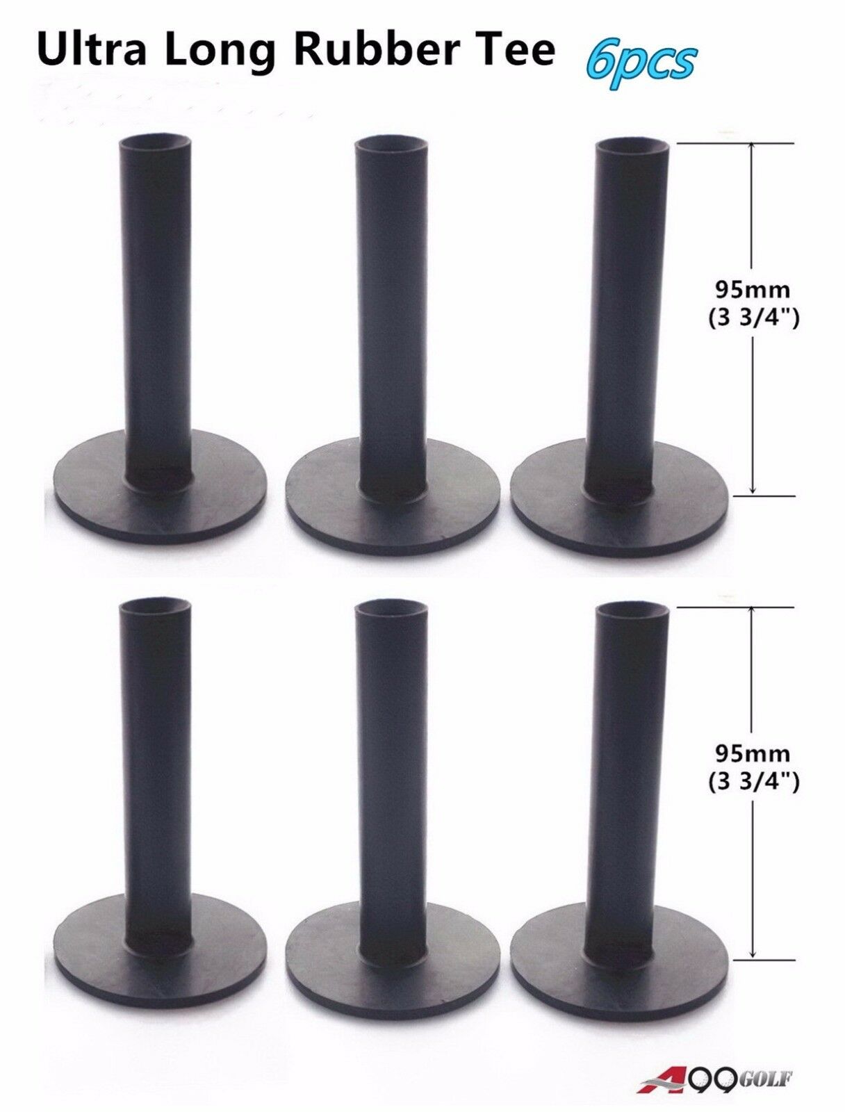 A99 Golf Ultra Long Rubber Tee Black - High-Quality Training Aid for Indoor & Outdoor Practice