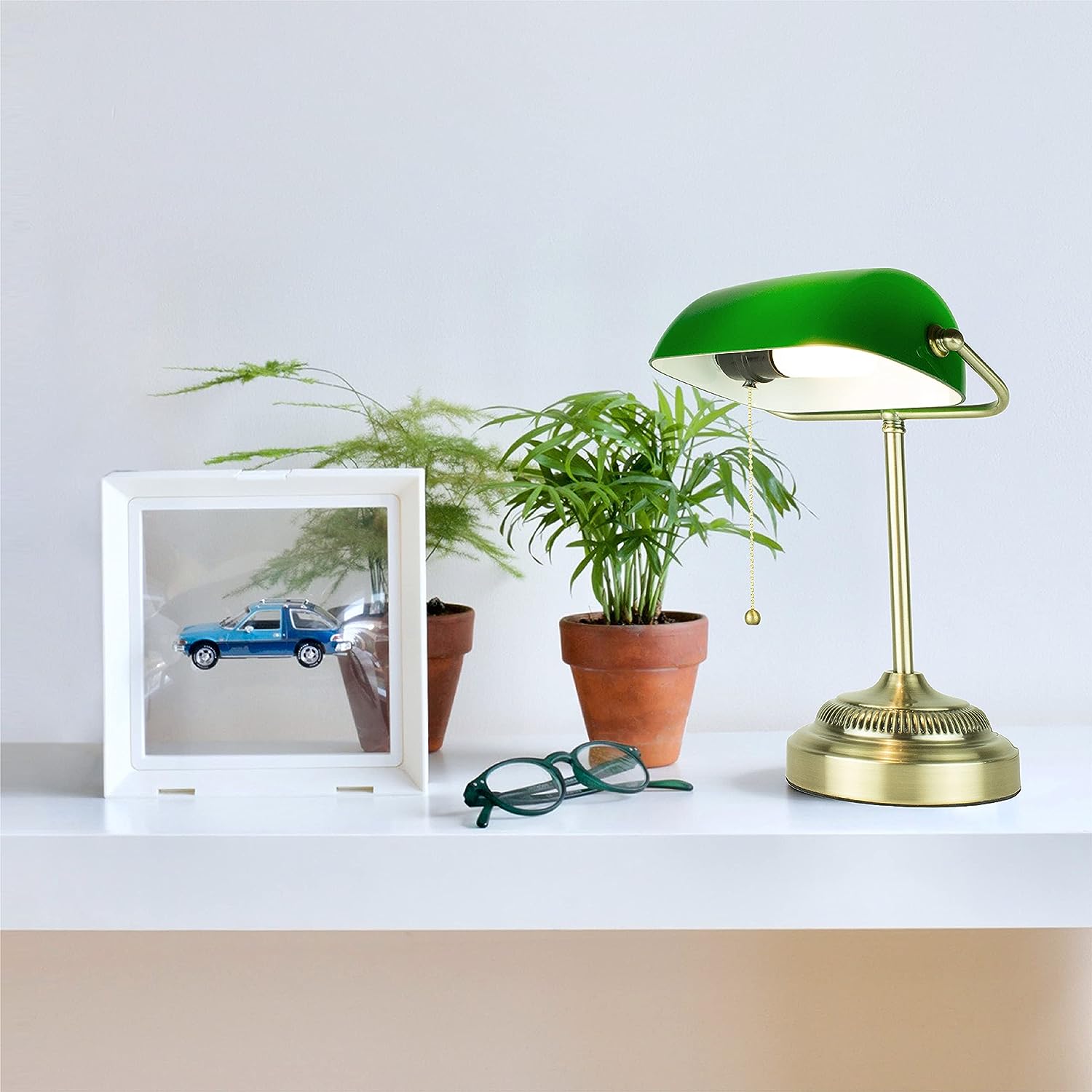 Newhouse Lighting Morgan Antique Green Adjustable LED Desk Lamp