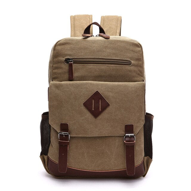 Vintage Canvas Backpack for Men, Laptop Bag with Multifunction Pockets