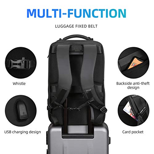 Muzee Men's Waterproof Laptop Backpack with USB Charging